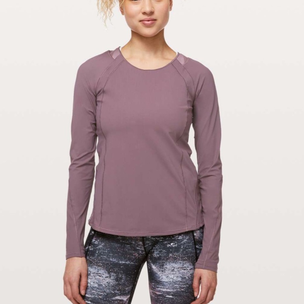 Lululemon Sculpt Long Sleeve Antique Bark Sz 8 Thumbholes